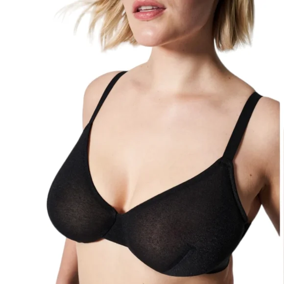 Spanx SheerFlex Fit-to-You Bra Adjustable Very Black Medium D/DDD NWT - Picture 3 of 11